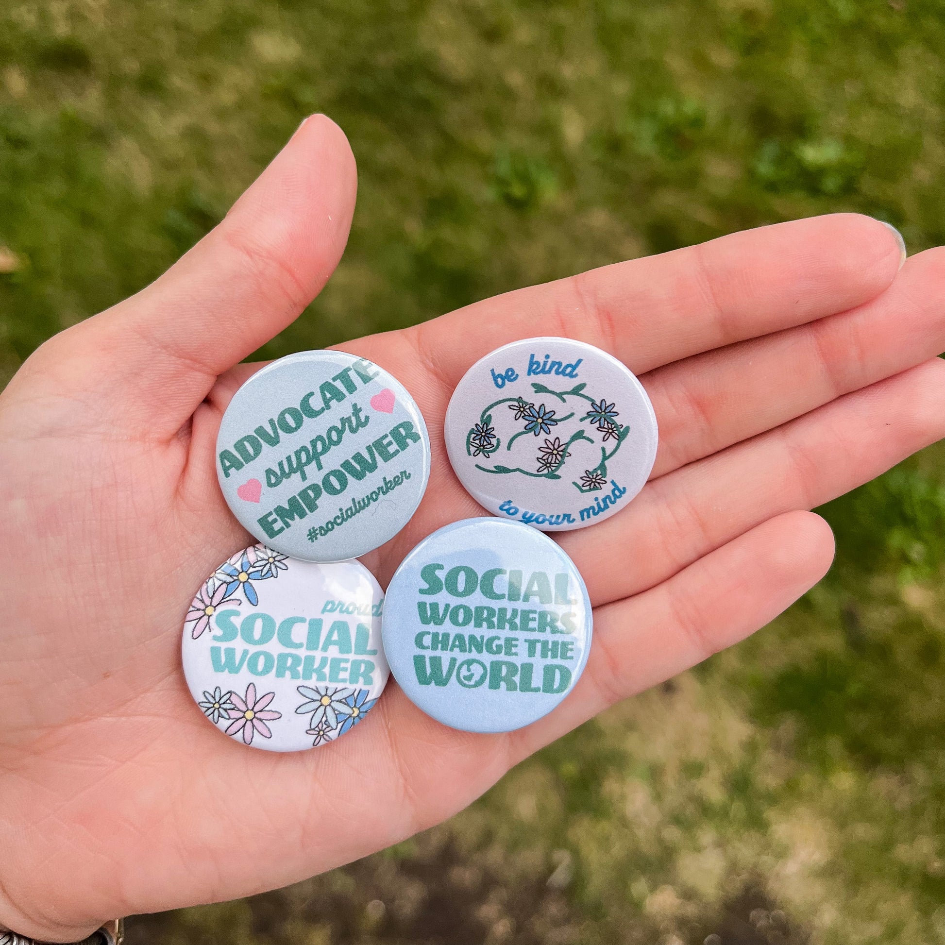 Social Worker 1.25 Badge Pins | 4 Pack